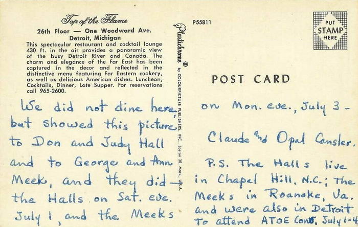 Top of the Flame - Old Postcard
